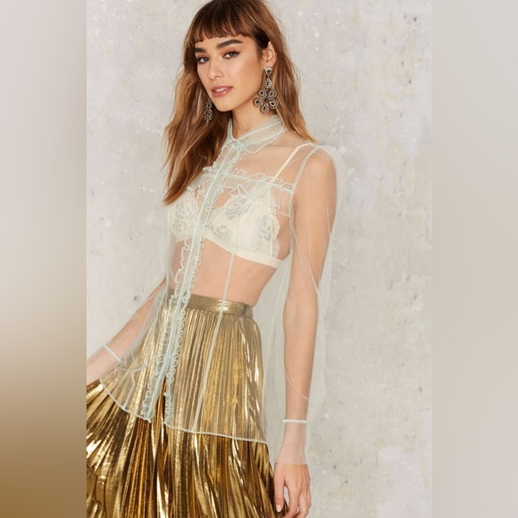Nasty Gal Be Seeing You Mesh Blouse - Picture 2 of 5